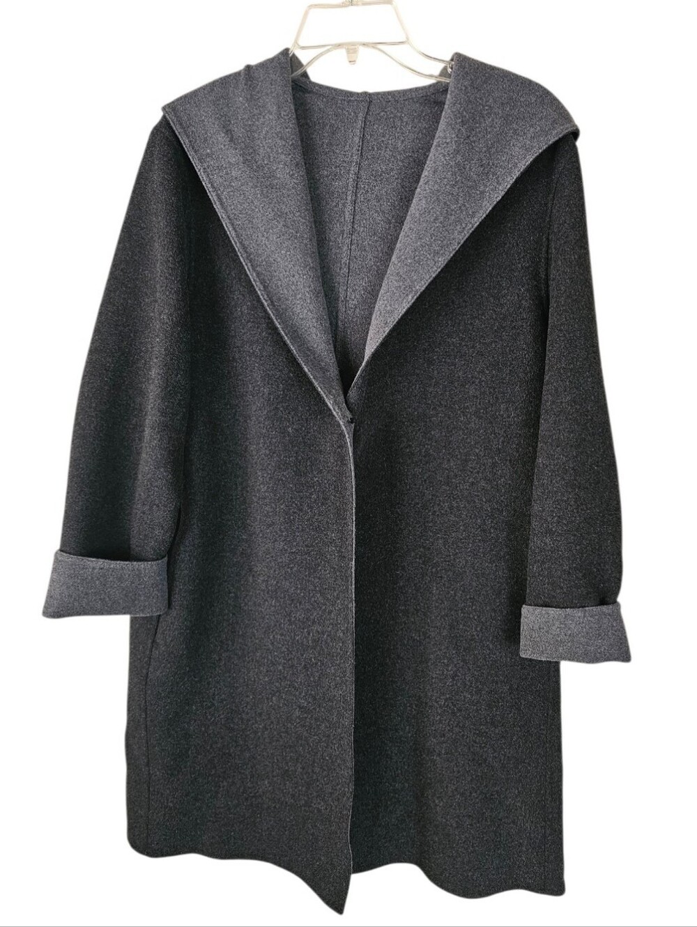 Uniqlo Gray Double Face Hooded Coat